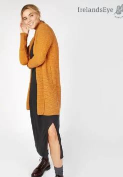 Womens Irish Knitwear|Ladies Cardigans*Sweater Shop Kilcoole Textured Coatigan Golden Ochre