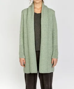 Ladies Cardigans*Sweater Shop Kilcoole Textured Coatigan Sage Marl