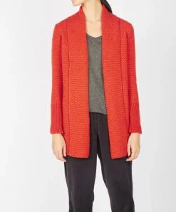 Womens Irish Knitwear|Ladies Cardigans*Sweater Shop Kilcoole Textured Coatigan Orange