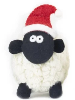 Sheep Toys And Gifts*Sweater Shop Knitted Sheep with Santa Hat - Large