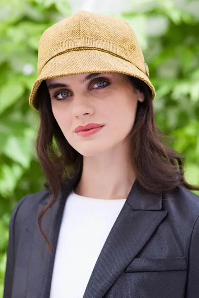 Aran Wool Hats|Ladies Hats*Sweater Shop Ladies Irish Flapper Cap Mustard 602