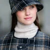 Aran Wool Hats|Ladies Hats*Sweater Shop Ladies Irish Flapper Cap Grey / Black Mix Col: 21