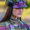 Ladies Hats*Sweater Shop LADIES IRISH NEWSBOY CAP PURPLE CHECK