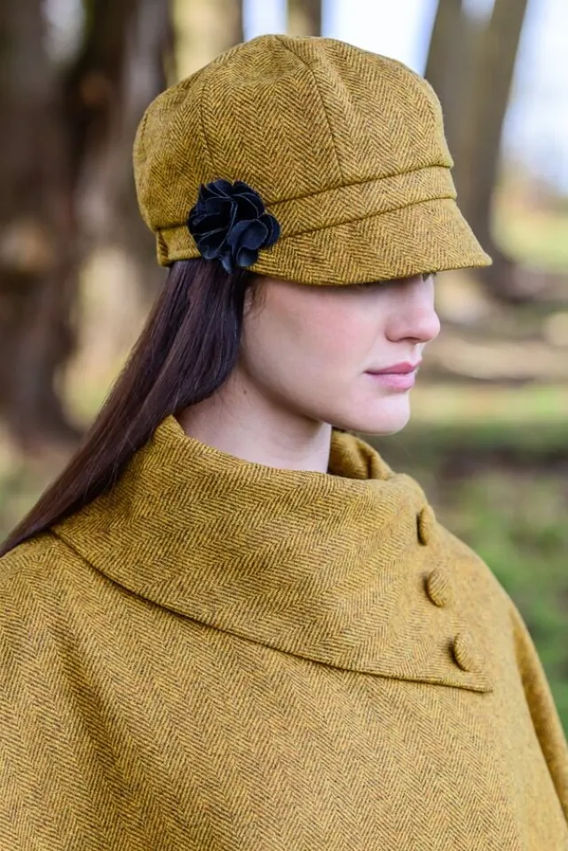 Ladies Hats*Sweater Shop Ladies Newsboy Cap Mustard