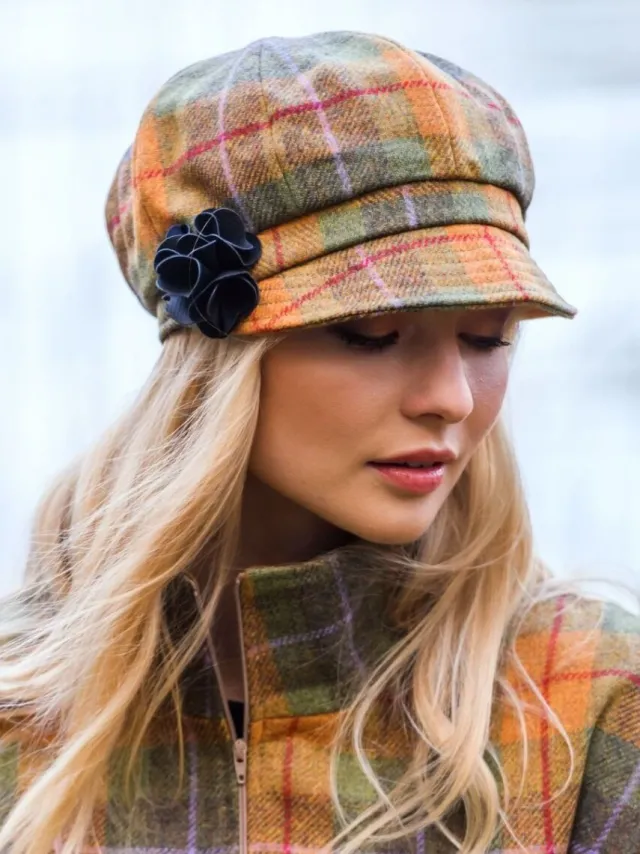 Ladies Hats*Sweater Shop Ladies Newsboy Cap Yellow Mix col. 43