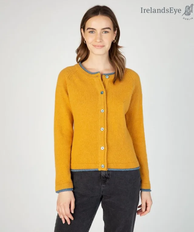 Cashmere And Merino Wool Sweaters|Ladies Cardigans*Sweater Shop Ladies Wool and Cashmere Cardigan Golden Ochre