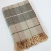 Lambswool*Sweater Shop Lambswool Throw Beige Cream and Grey Col: 629