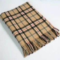 Lambswool*Sweater Shop Lambswool Throw Camel of Merrick Tartan Col: 621