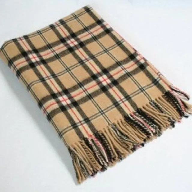 Lambswool*Sweater Shop Lambswool Throw Camel of Merrick Tartan Col: 621
