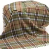 Pure Wool Throw*Sweater Shop Large Irish Picnic Blanket Pink Block - Col.LW126