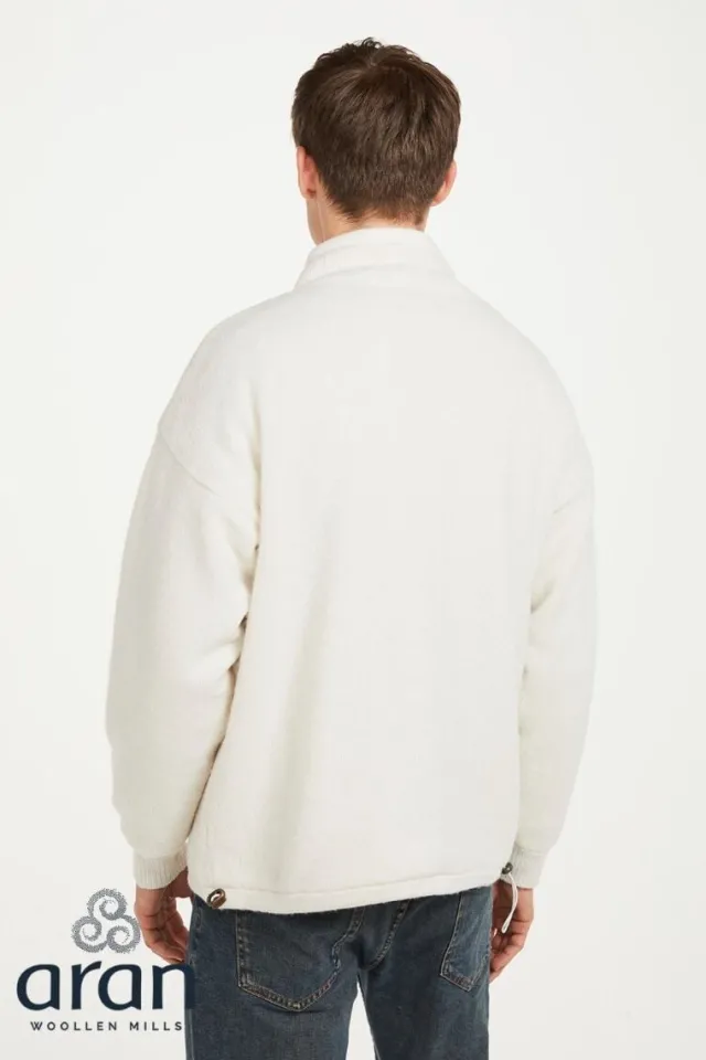 Mens Aran Cardigans*Sweater Shop Lined Shetland Jacket Natural