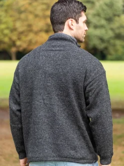 Mens Aran Cardigans|Mens Knitwear*Sweater Shop Lined Woollen Jacket Shetland Wool S361 Col:528