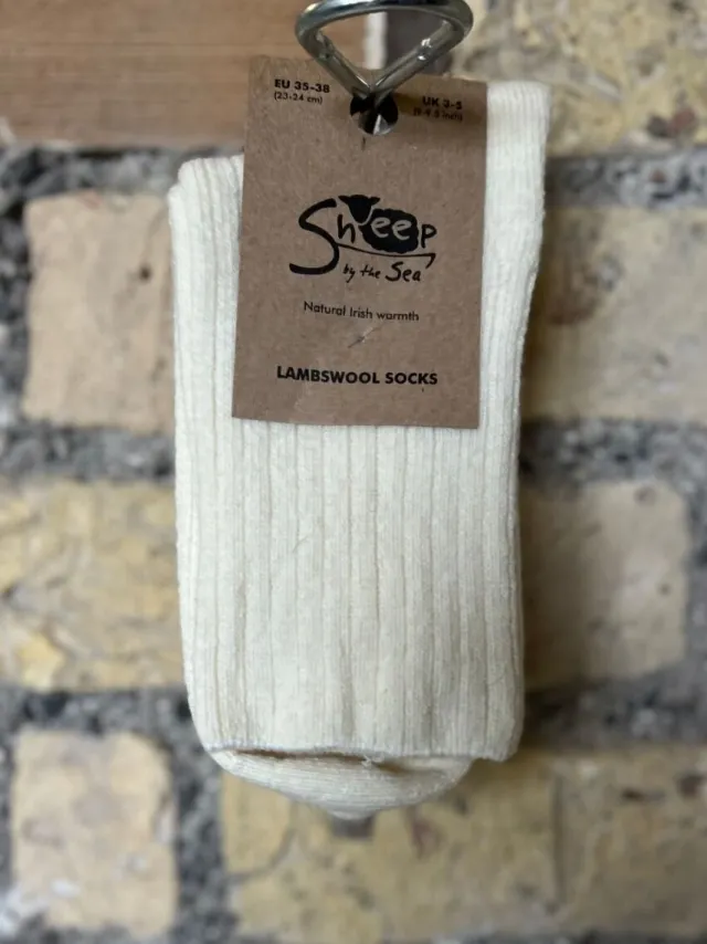 Aran Wool Socks*Sweater Shop Luxurious Lambswool Socks - Natural