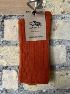 Aran Wool Socks*Sweater Shop Luxurious Lambswool Socks - Rust