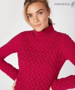 Womens Irish Knitwear|Cashmere And Merino Wool Sweaters*Sweater Shop Luxurious Wool & Cashmere Trellis Sweater - Bramble Berry