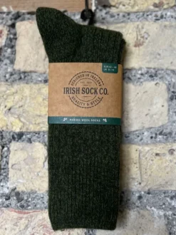 Aran Wool Socks*Sweater Shop Mens Merino Wool Socks Green