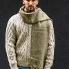 Wool Cashmere|Mens Cashmere Scarves*Sweater Shop Men's Wool and Cashmere Moss Green Herringbone Scarf