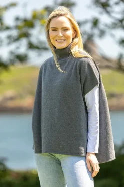 Cashmere And Merino Wool Sweaters*Sweater Shop Merino Wool & Cashmere Short Sleeve Sweater Dark Grey