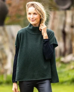 Designer Knitwear|Cashmere And Merino Wool Sweaters*Sweater Shop Merino Wool and Cashmere Short Sleeve Sweater Olive