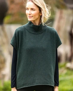 Designer Knitwear|Cashmere And Merino Wool Sweaters*Sweater Shop Merino Wool and Cashmere Short Sleeve Sweater Olive