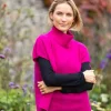 Designer Knitwear|Cashmere And Merino Wool Sweaters*Sweater Shop Merino Wool and Cashmere Short Sleeve Sweater Fuchsia
