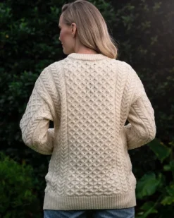 Womens Aran Fisherman Sweaters*Sweater Shop Merino Wool Aran Sweater Natural - Unisex