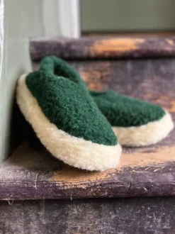 Slippers*Sweater Shop Merino Wool Slippers Dark Green