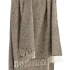 Pure Wool Throw*Sweater Shop Natural Wool Eco Throw Pale Grey Herringbone