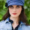 Ladies Hats*Sweater Shop Newsboy Cap Blue Red, Colour 110