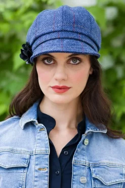 Ladies Hats*Sweater Shop Newsboy Cap Blue Red, Colour 110