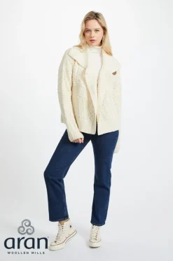 Womens Irish Knitwear|Ladies Cardigans*Sweater Shop One Button Aran Ladies Cardigan