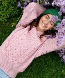 Womens Irish Knitwear|Womens Aran Fisherman Sweaters*Sweater Shop Oversized Shawl Collar Sweater Pale Pink