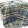 Pure Wool Throw*Sweater Shop Pure Wool Throw Blue Green Plaid - Col.LW100