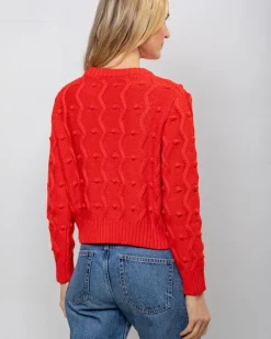 Designer Knitwear|Womens Irish Knitwear*Sweater Shop Red Bubble Sweater 100% Fine Merino Wool