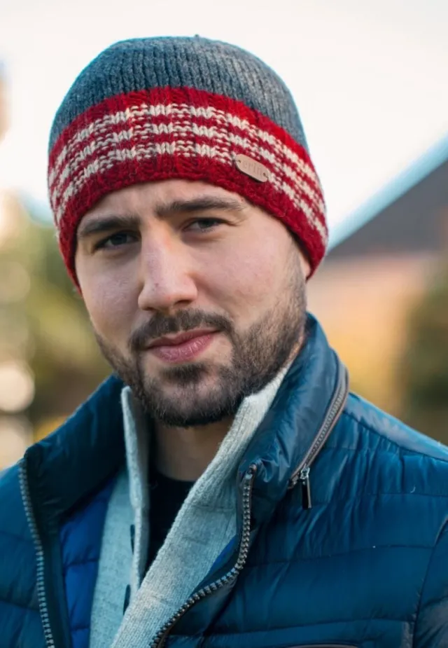 Aran Wool Hats|Mens Caps*Sweater Shop Rib Pull on Hat Charcoal