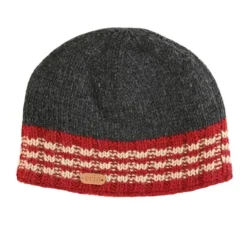Aran Wool Hats|Mens Caps*Sweater Shop Rib Pull on Hat Charcoal