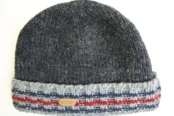 Aran Wool Hats|Mens Caps*Sweater Shop Rib Pullon Turnup Hat Charcoal Grey