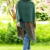 Ladies Aran Ponchos & Capes*Sweater Shop Ruanna Celtic Cape Emerald Green