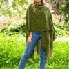 Ladies Aran Ponchos & Capes*Sweater Shop Ruanna Celtic Cape Moss Green