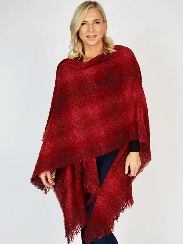 Ladies Aran Ponchos & Capes*Sweater Shop Ruanna Celtic Cape Pink
