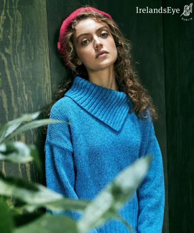 Womens Irish Knitwear*Sweater Shop Slouchy Funnel Neck Sweater