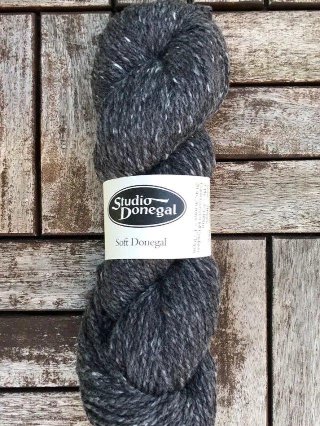 Packs Of Irish Wool*Sweater Shop Soft Donegal Knitting Wool Charcoal Fleck 100g