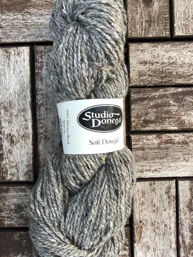 Packs Of Irish Wool*Sweater Shop Soft Donegal Knitting Wool Light Grey Fleck 100g