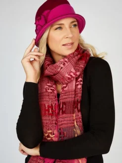 Ladies Aran Scarves*Sweater Shop Suantrai of Ireland Open Weave Wool Scarf Pink