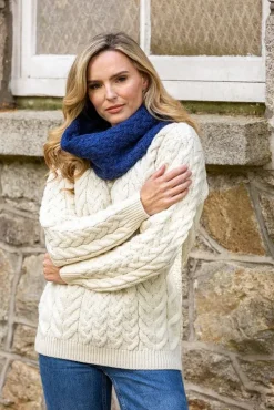 Ladies Merino Wool Scarves|Ladies Aran Scarves*Sweater Shop Super Soft Aran Snood Royal Blue B859