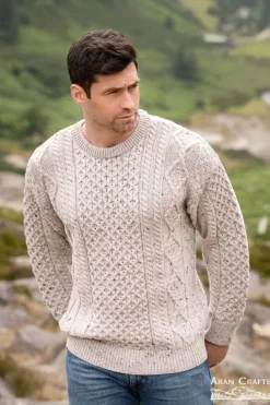 Mens Fisherman Sweaters|Mens Knitwear*Sweater Shop Super Soft Crew Neck Sweater Oat