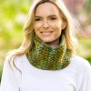 Ladies Merino Wool Scarves|Designer Knitwear*Sweater Shop Super Soft Hand Made Snood Green