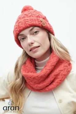 Ladies Merino Wool Scarves*Sweater Shop Super Soft Irish Snood Orange