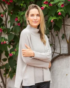 Designer Knitwear|Womens Irish Knitwear*Sweater Shop Super Soft Merino Wool / Cashmere Sweater - Beige