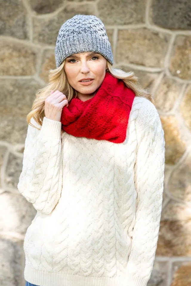Ladies Merino Wool Scarves*Sweater Shop Super Soft merino Wool Infinity scarfu00a0 red